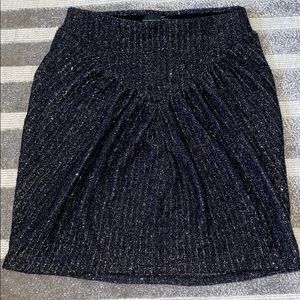 Zara black and silver stretchy mini skirt